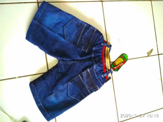 Celana jeans bordir garis