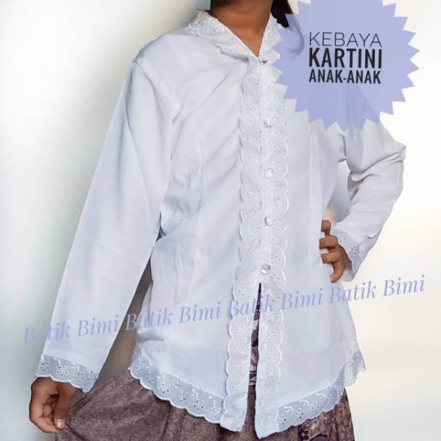 Griyabimi baju kebaya anak SD putih panjang kartini modern