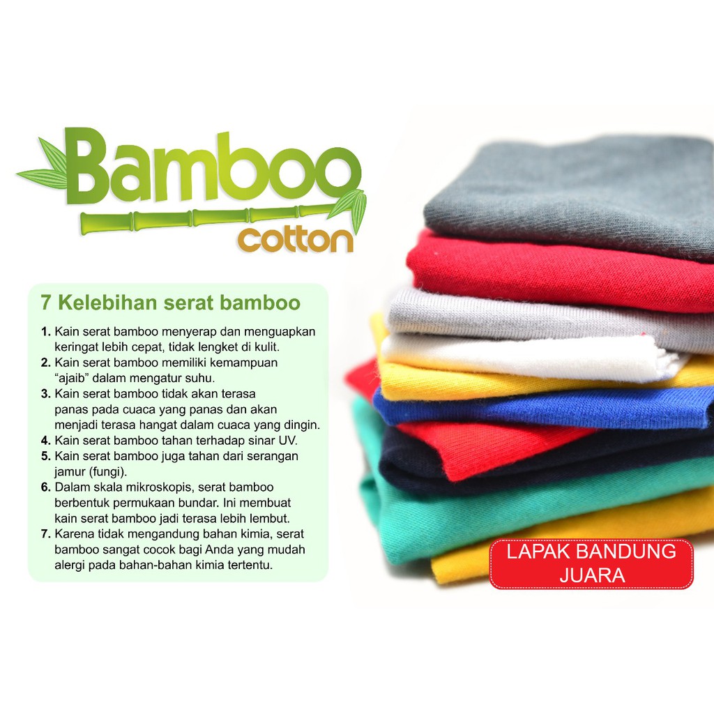 Baju Kaos Katun Bambu Cotton Bamboo Anak - Anak USIA 1-10 Tahun