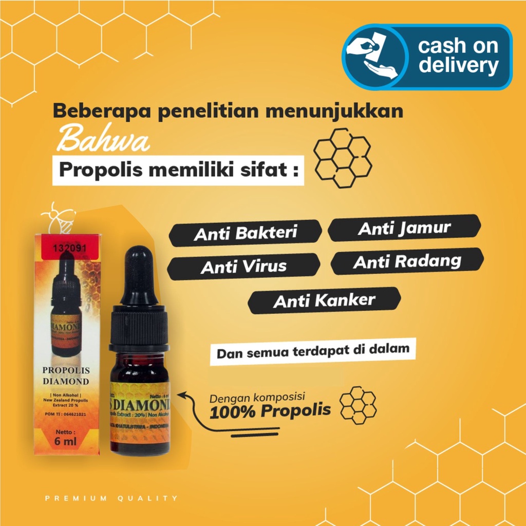 PROPOLIS DIAMOND PREMIUM Suplemen British Propolish Diabetes Gula Darah Naik Sariawan Luka Gatal Sak