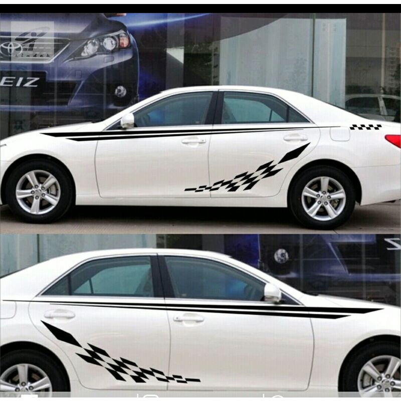 stiker mobil flag racing sedan civic city corolla soluna baleno accord altis vios semua mobil