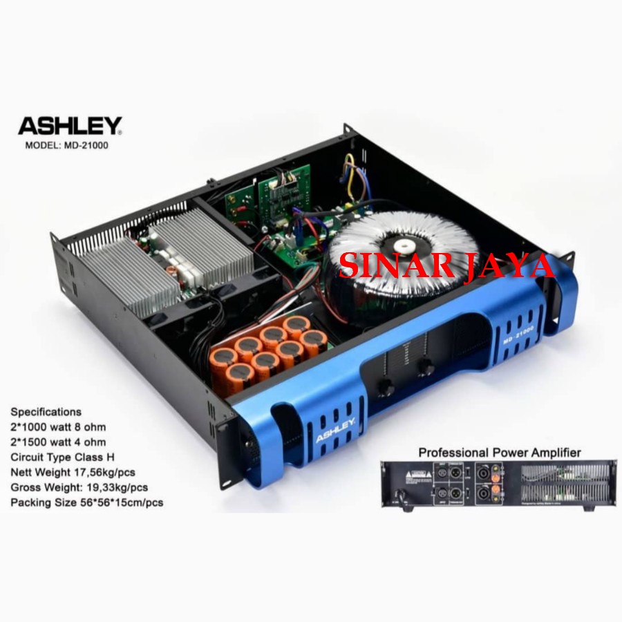 Power Ashley MD 21000 Original Power Amplifier Ashley Class H md21000