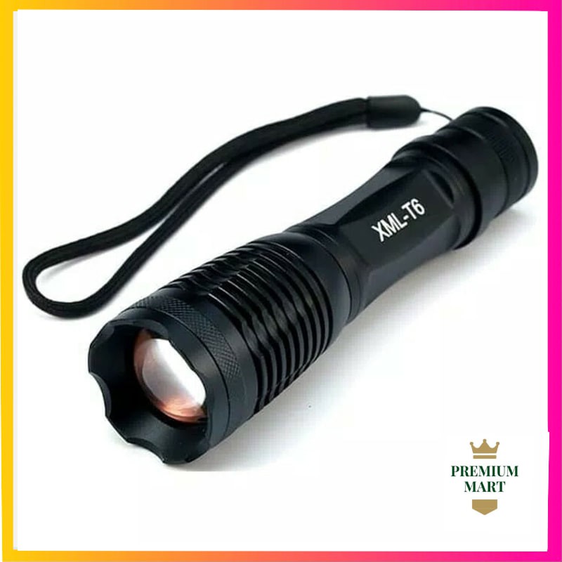 Senter LED Cahaya Super Terang Cree Laser  XML T6 Murah Awet Asli [PM]