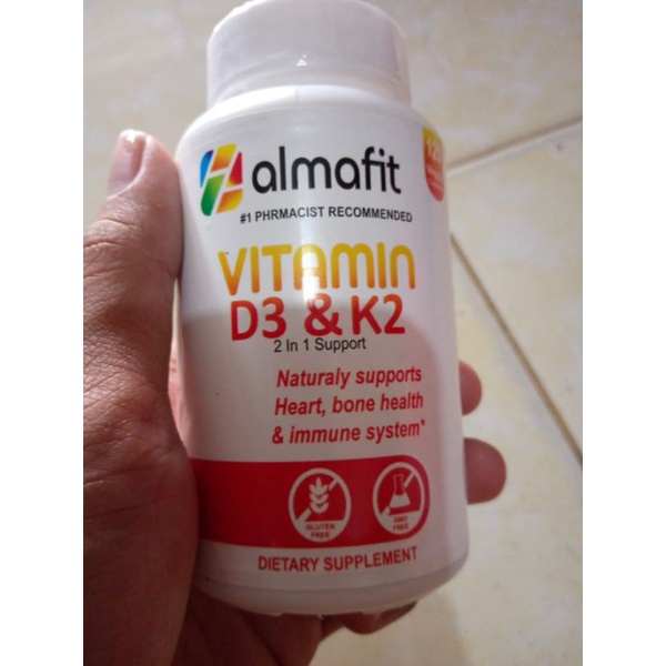Almafit Vitamin D3 5000 IU &amp; K2 90 mcg -  2 in 1 support 120 caps