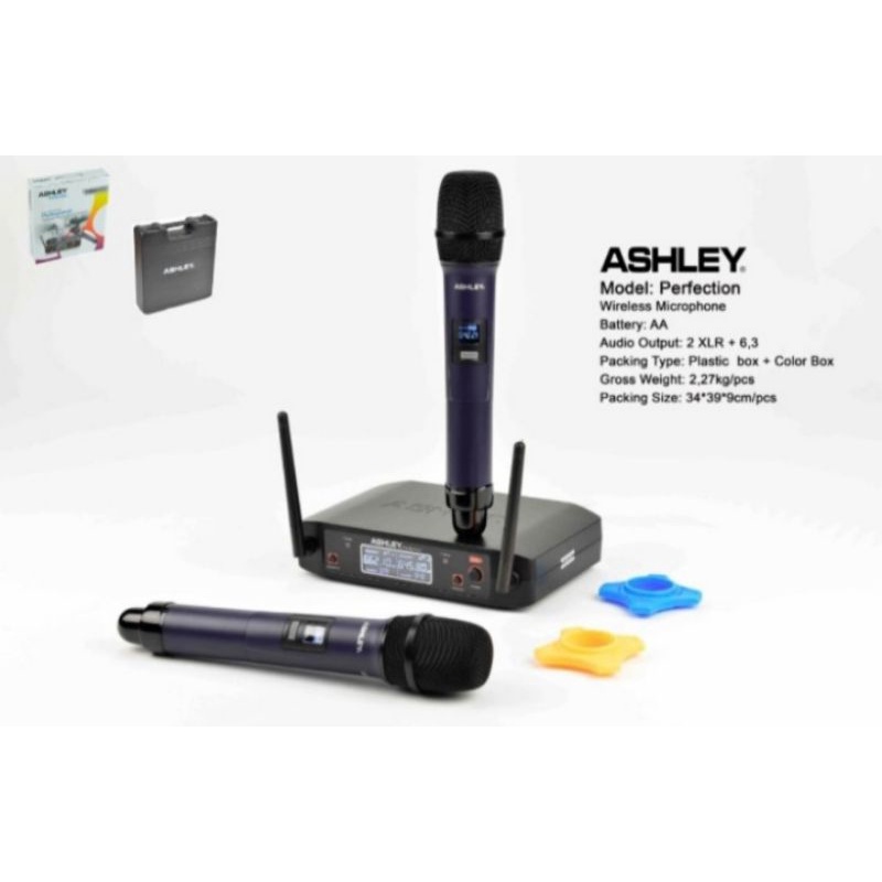 Mic Microphone Wireless Ashley Perfection Original Free Koper Hardcase