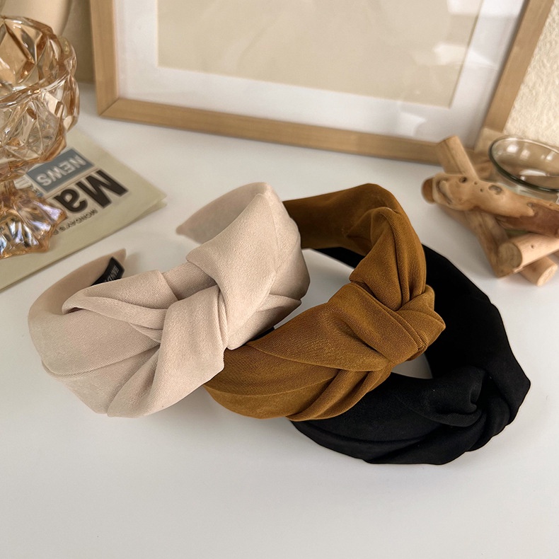 BANDO KAIN KNOT LEBAR POLOS EARTH TONE COKLAT HITAM KREM KOREA HEADBAND SILK LEBAR WIDE BRIMMED HAIR HOOP HEADBAND HAIRBAND HAIR AKSESORIS RAMBUT WANITA BENDO BANDANA KOREAN LEMBUT WARNA POLOS