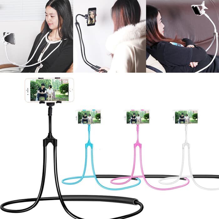 LAZYNECK JEPIT Phone Holder Lazy Hanging Neck Cell Necklace Lazyneck Leher Pinggang Jepit