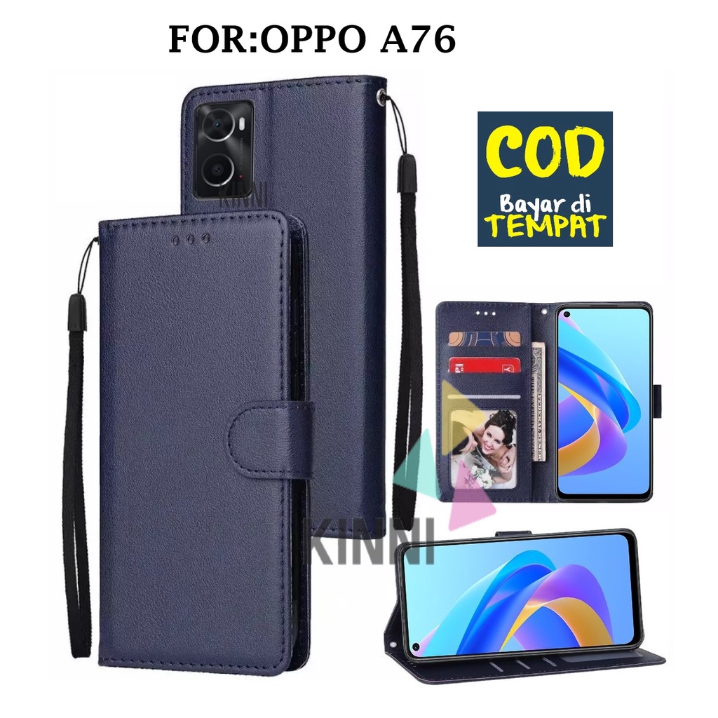 Case OPPO A76 Casing Hp Leather Dompet Kulit FLIP COVER WALLET