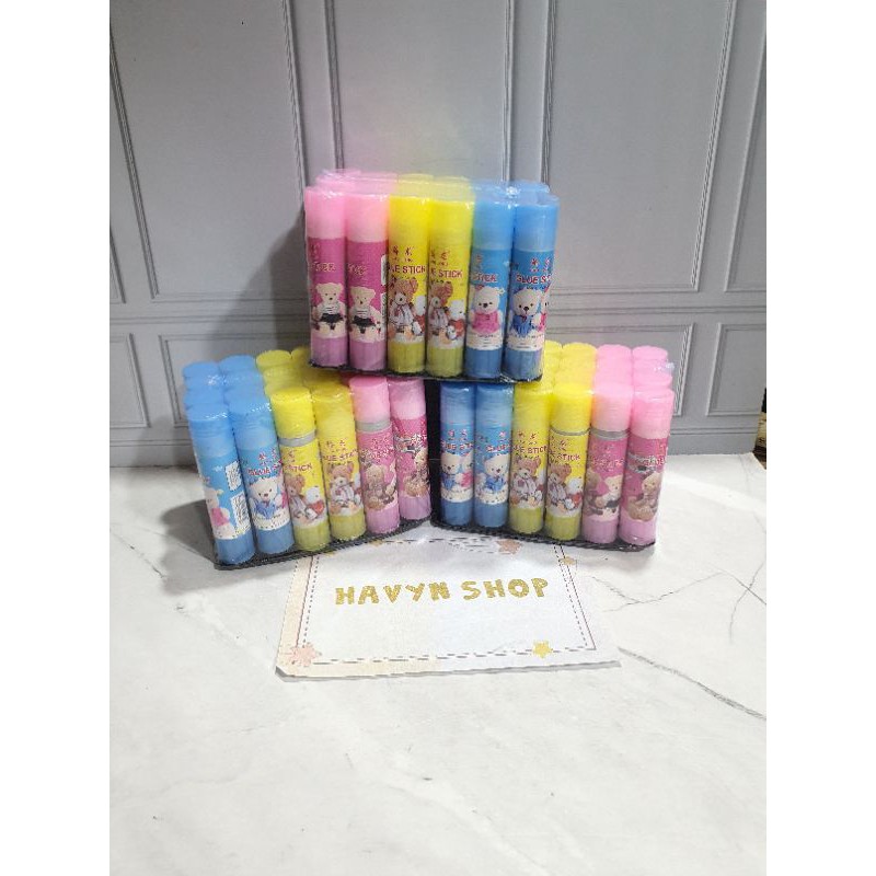 Lem stik (1pak=24pc) ukuran KECIL 10gram/ Lem stick / Lem murah / Lem fancy / Glue Stik Fancy-4