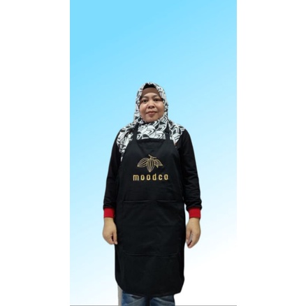 Apron Masak/Celemek Masak Polos Custom Logo Sablon dan Bordir