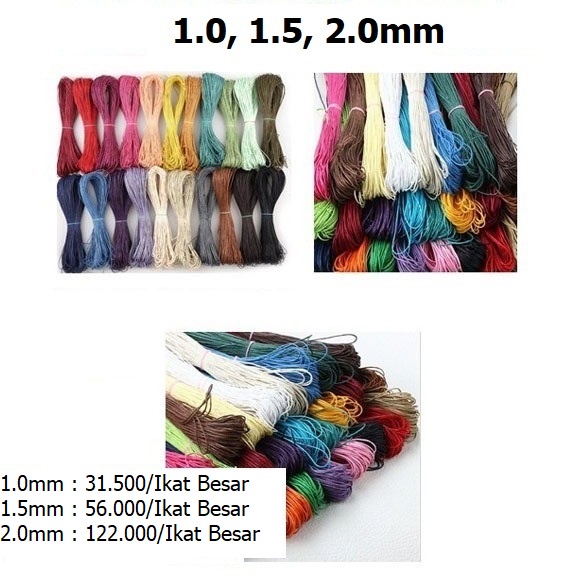 TALI SEMI KULIT Uk 1.0 - 2.0mm Harga/Ikat Besar