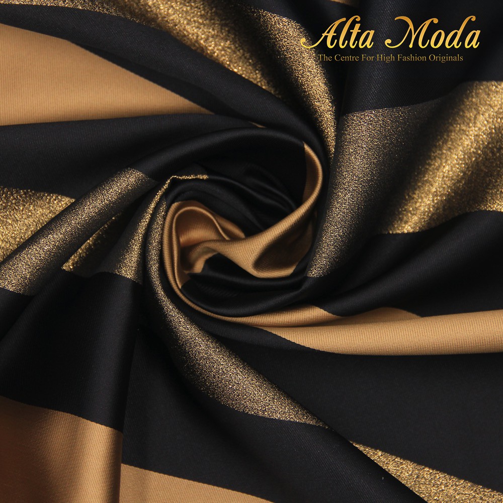 Alta Moda Kain  Jacquard Lurex Motif  Garis  Garis  Gold 