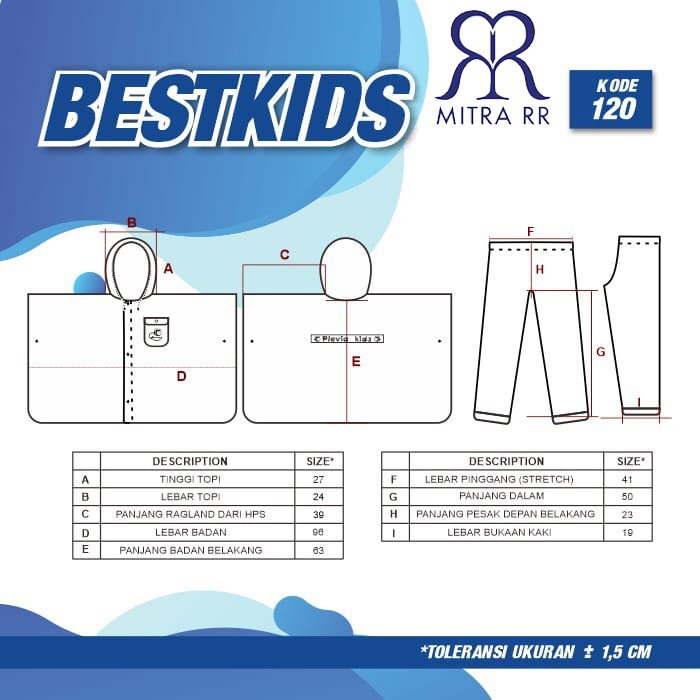Jas Hujan Anak Ponco Celana Jas Hujan Poncho Plevia Best Kids Raincoat PVC