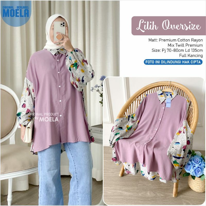 LILIH OVERSIZE BLOUSE / BLOUSE OVERSIZE KOMBINASI MOELA / BLOUSE JUMBO
