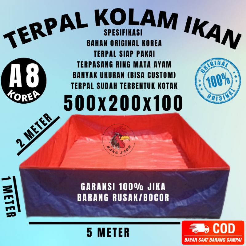 Terpal ikan Lele/Terpal Kolam Ikan Diameter 5x2x1 5x3x1 /Kolam Terpal Ikan Lelee tebal Jumbo A8 A12 