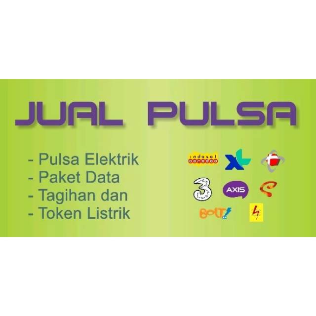 Spanduk jual pulsa 100x50cm Shopee Indonesia