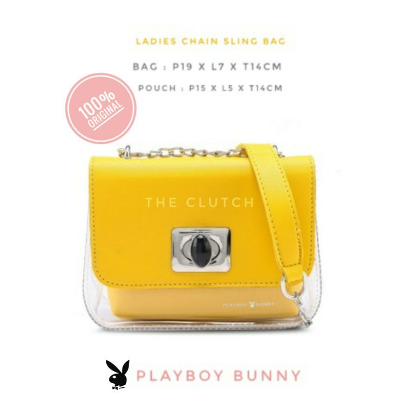 Tas Playboy Bunny Ladies Chain Sling Bag (100% Original)