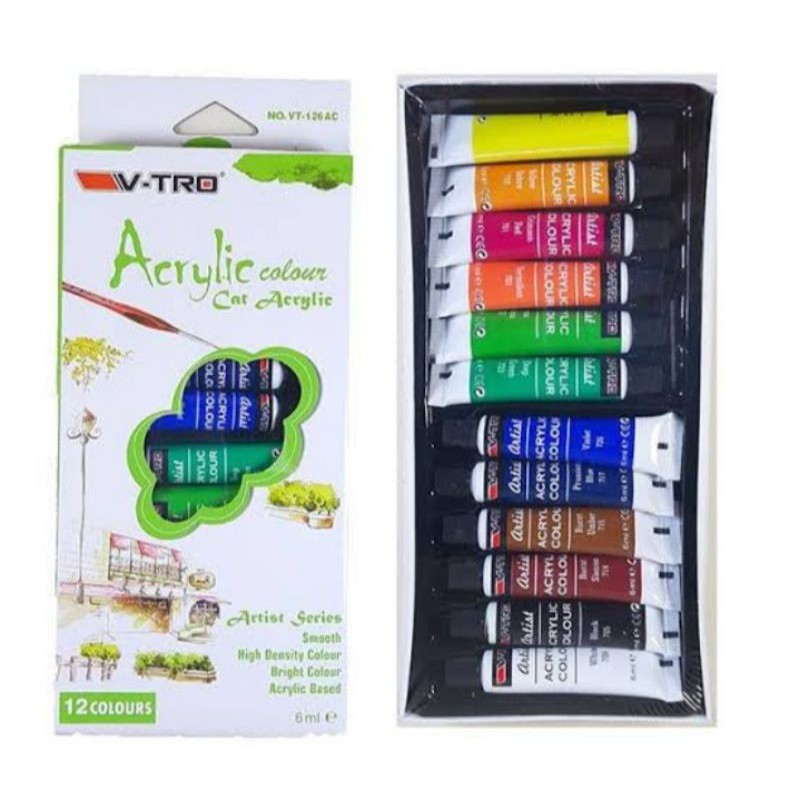 

[ MURAHHHH ] CAT ACRYLIC 12 WARNA MERK V-TRO
