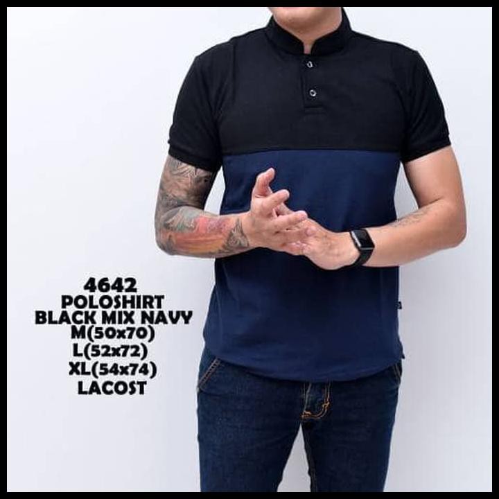 GRATIS ONGKIR KAOS SIX POLO SHIRT PRIA BLACK NAVY | BAJU POLO KERAH SHANGHAI !
