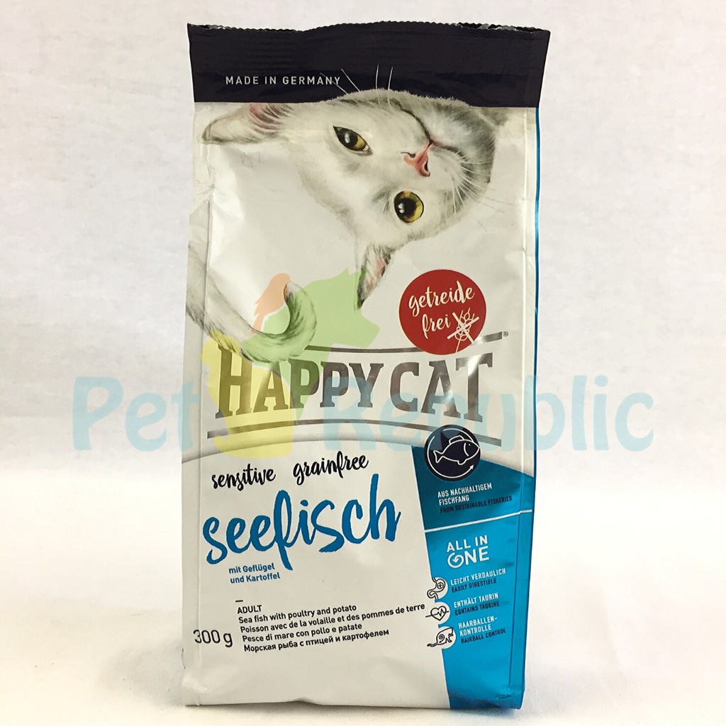 

HAPPYCAT Makanan Kucing Sensitive Glutenfree Seafish 300gr