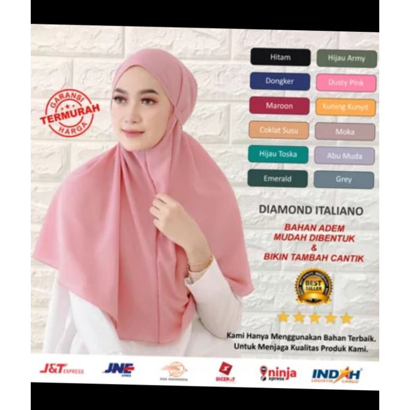 JILBAB MARYAM DIAMOND Jilbab bergo Maryam diamond hijab Khimar bergo Maryam non pet
