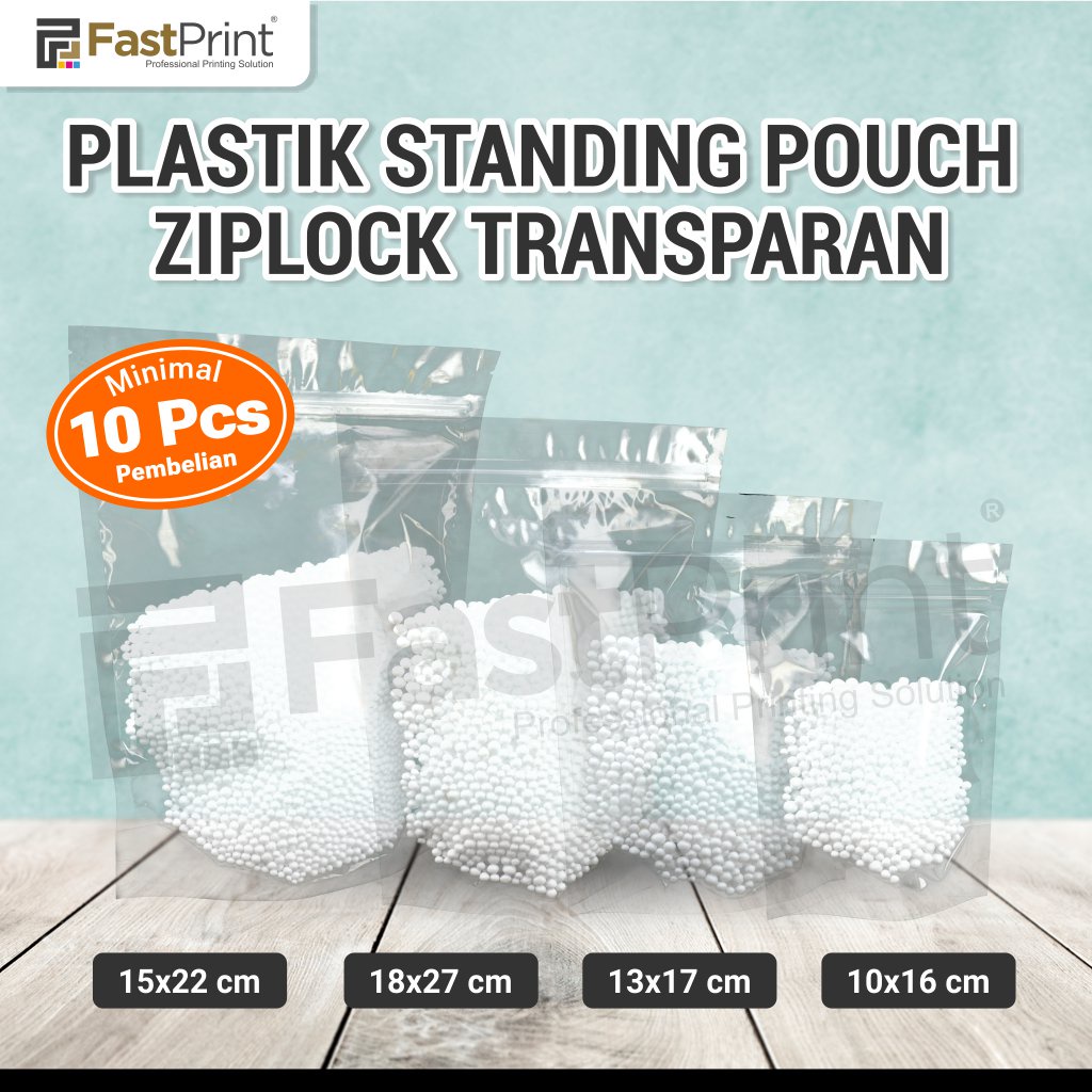 Plastik Standing Pouch Ziplock Bening