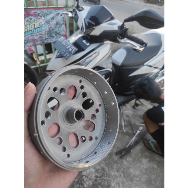 Mangkok ganda anti kartel gredeg cvt custom kartel &amp; Kampas ganda daytona Mangkok ganda lubang custom bolong kevlar beat fi, scoopy fi, vario 110 fi, Nmax, Aerox, Lexi, PCX, ADV, Vario 125, Vario 150, Mio Sporty, Mio J, Mio M3, Soul GT proper ORIGINAL