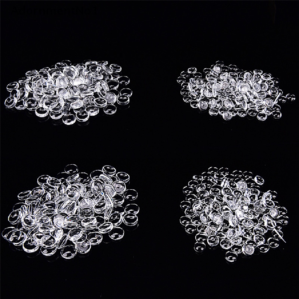 (AdornmentNo1) 100pcs Kaca Cabochon Bulat Transparan Ukuran 6mm / 8mm Untuk Aksesoris Diy