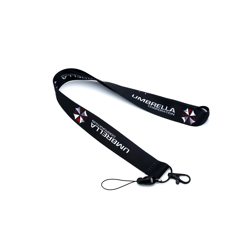 Lanyard Leher Lanyard Resident Evil dengan pencetakan logo Film Terkenal untuk aksesori selempang ponsel dan gantungan kunci