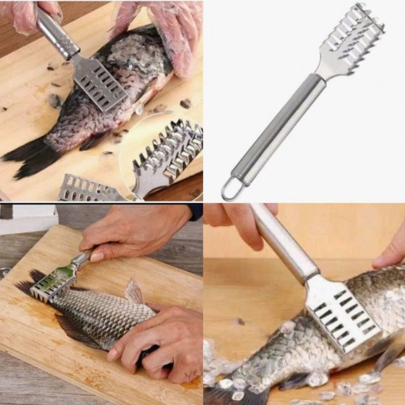 Fish Scale Skin Remover / Alat Pembersih Sisik Ikan Stainless Full