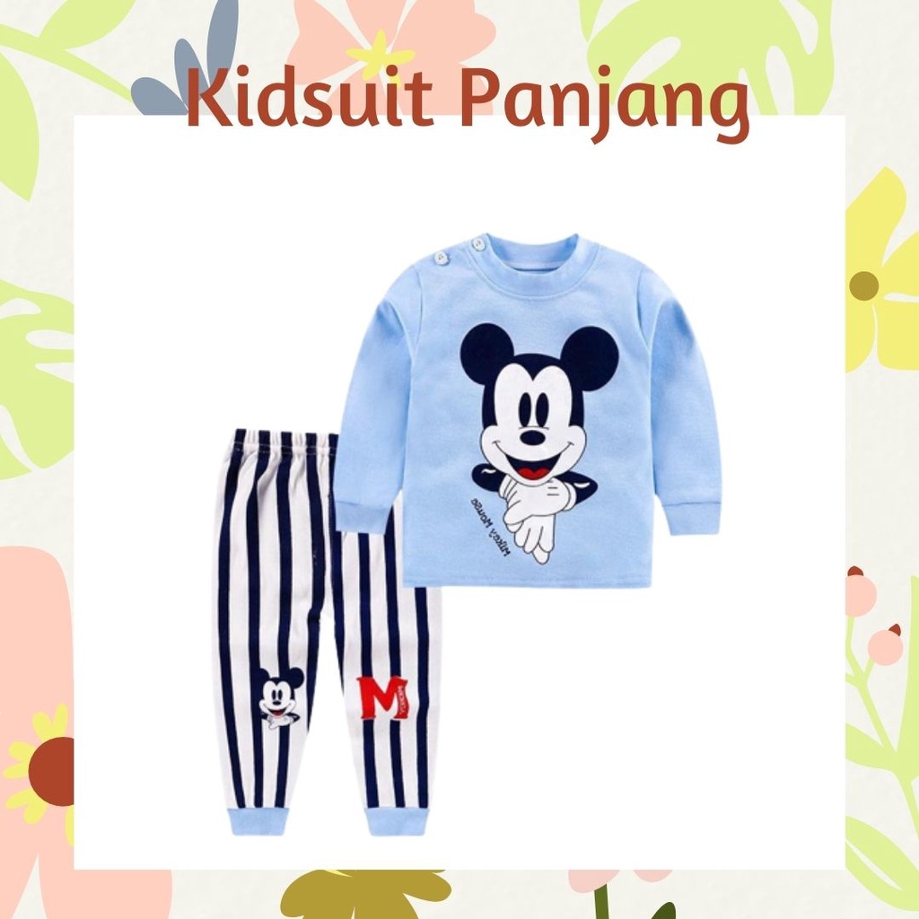 Plazababyku KIDS SUIT PANJANG H5 Setelan Anak Bahan Kaos Lengan Berkualitas Import cewek cowok NEW6