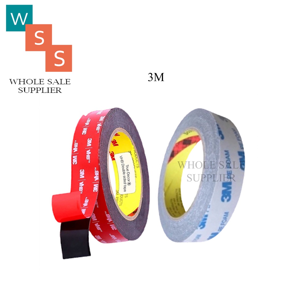 PEREKAT DOUBLE TAPE 3M MERAH DAN PUTIH 2CM