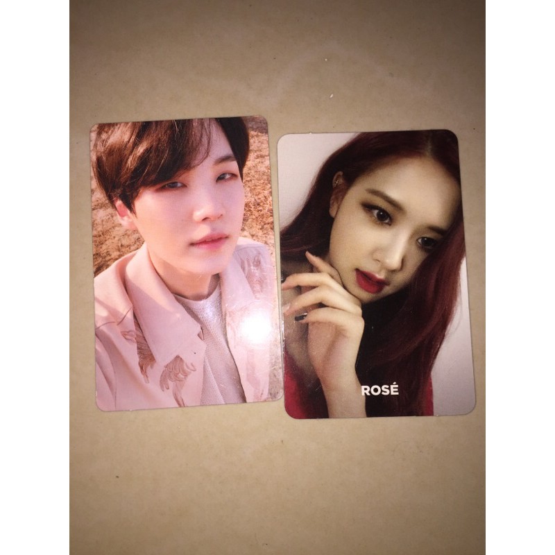 PHOTOCARD BTS SUGA love yourself & BLACKPINK ROSE square up