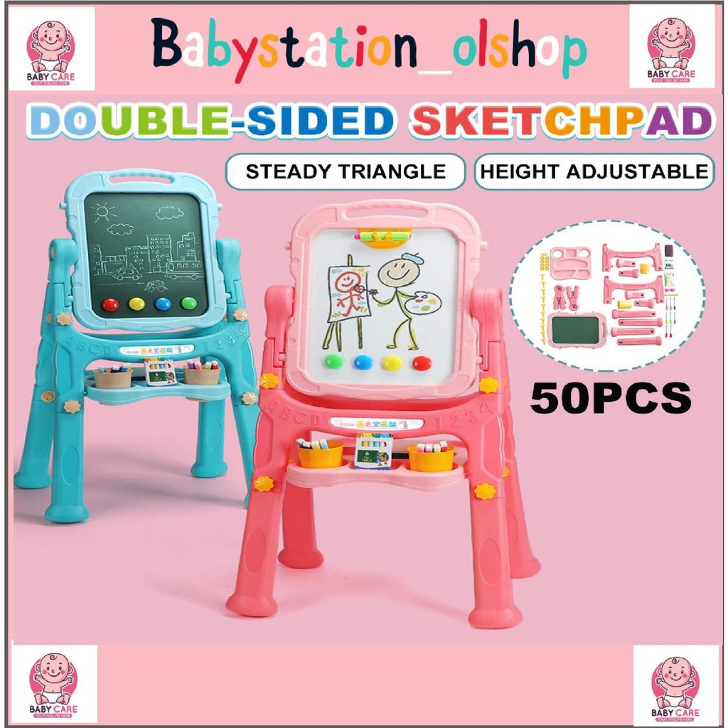 

BABYSTA82D5 - Papan Tulis Anak Magnet Papan Tulis White Board Anak Standing Bisa Disteel