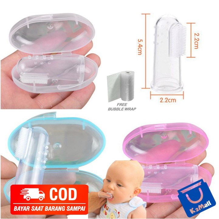 Teether / Sikat Gigi Bayi Baru Lahir Silikon Lembut Aman Untuk Gusi - Termasuk Kotak