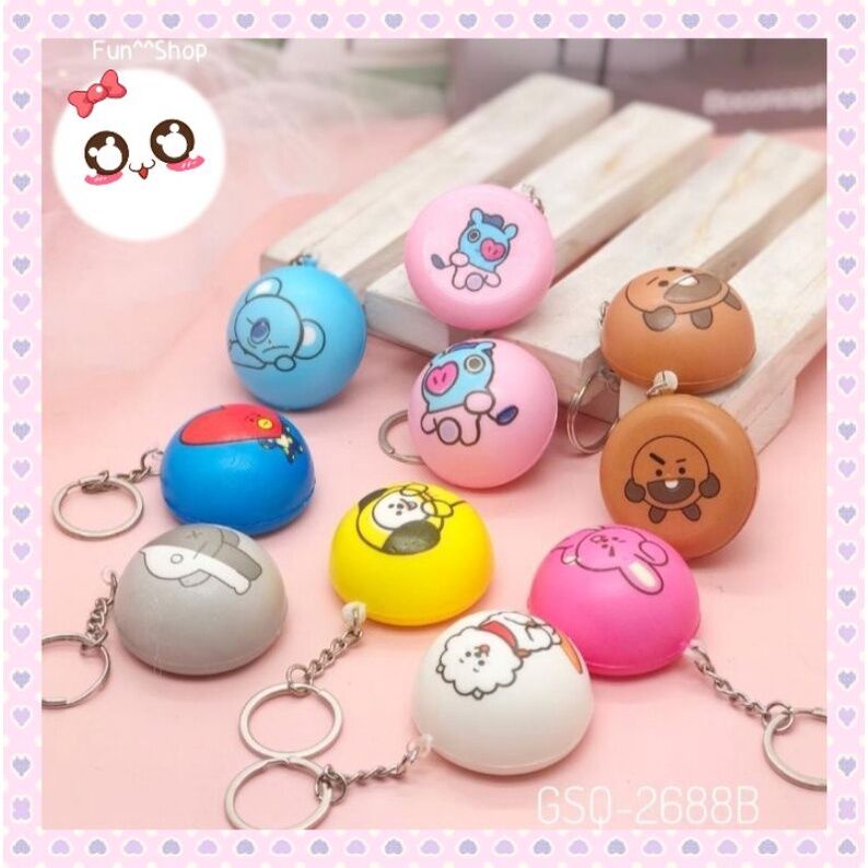 3R Gantungan kunci Squishy BTS karakter mainan squishy bapau BT21