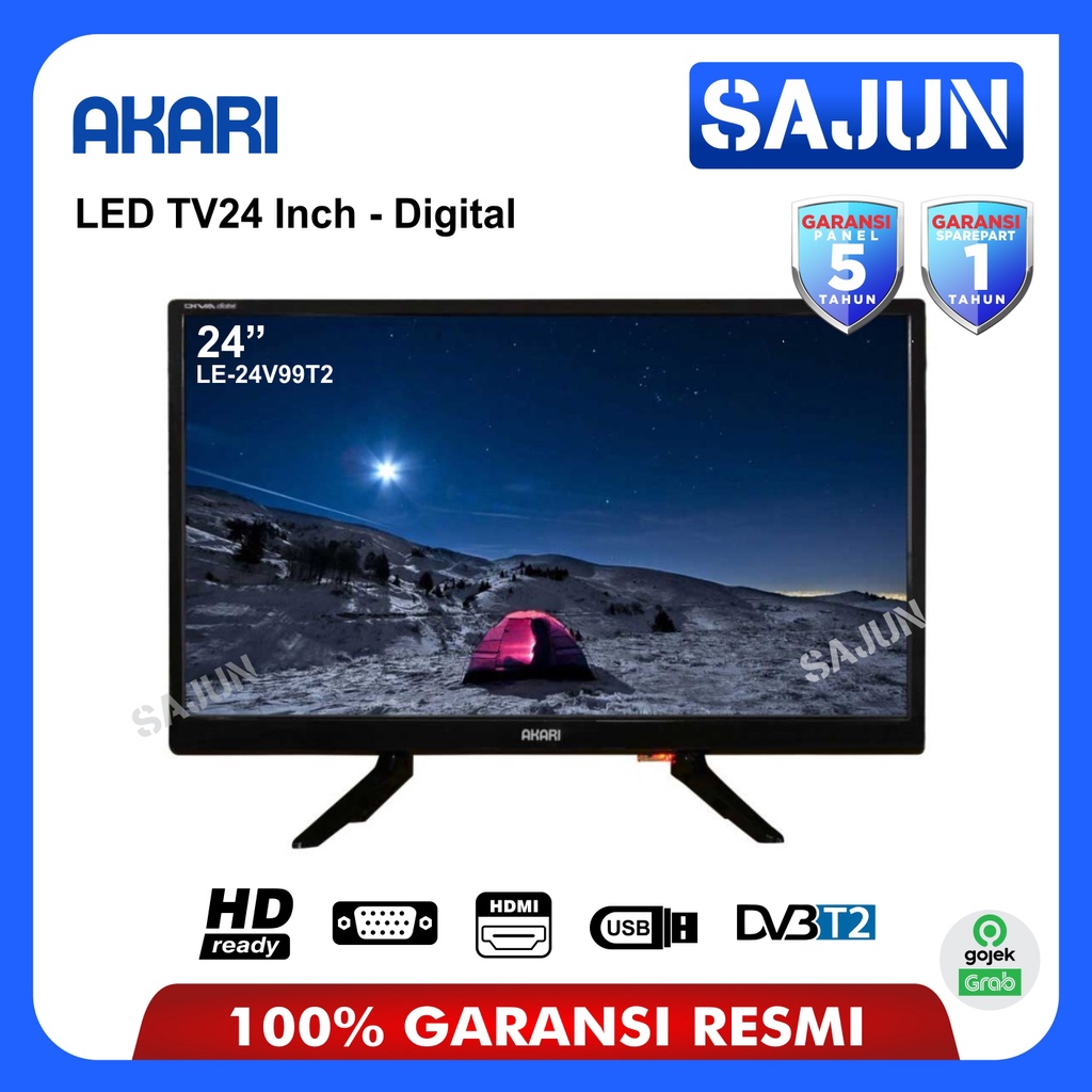 Akari Digital TV  LED 24 Inch 24V99T2 USB Movie LE-24V99T2