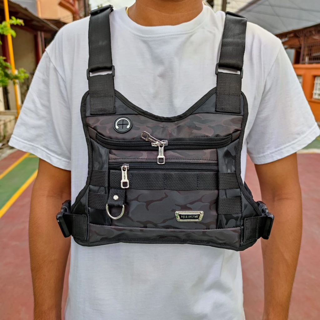 Tas Dada Army Waterproof Polo Amstar Chest Bag Tas Sepeda Chest Rig Bag Tas Rompi Tas Dada Pria