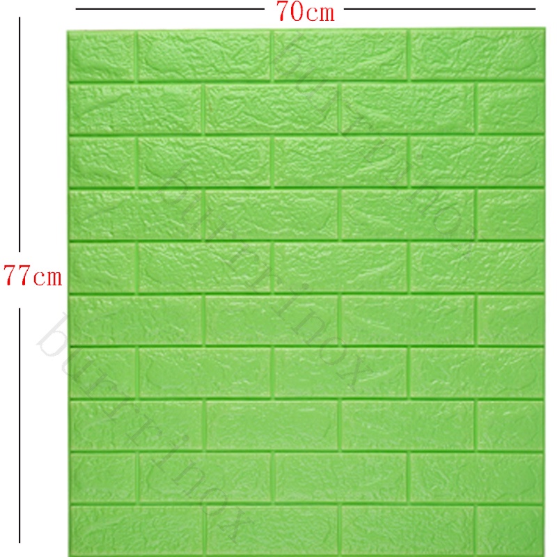 【WR】Wallpaper Dingding 3D Foam Motif Batu Bata Dekorasi Dinding Kamar Murah-Fruit hijau(3mm)