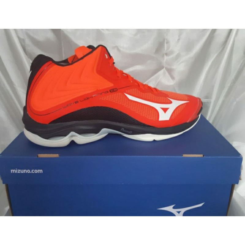 sepatu mizuno wave lightning z6 mid red orange original