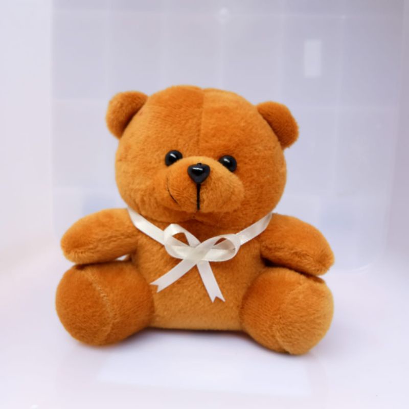 Boneka Bear/Beruang kalung pita polos size 15cm real pict