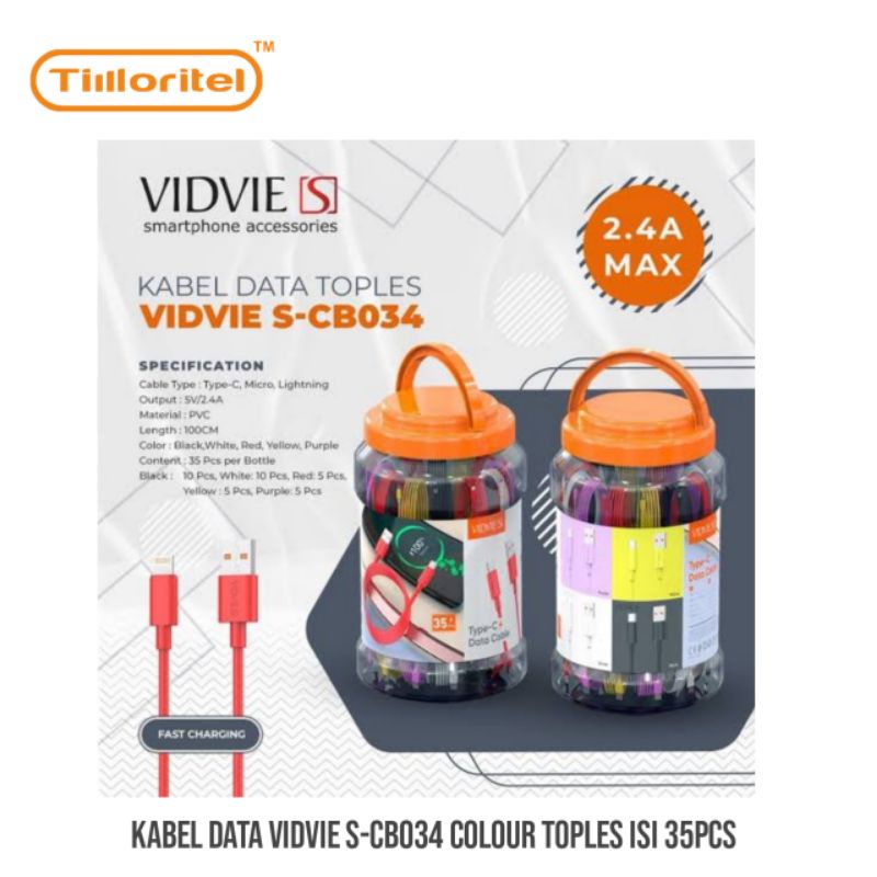 KABEL DATA VIDVIE S-CB034 COLOUR TOPLES ISI 35PCS
