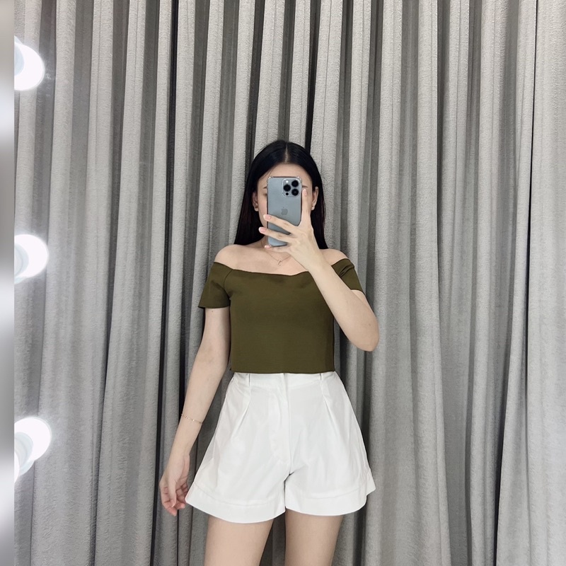 Crop top sabrina rib 049 | Sabrina crop | Atasan crop