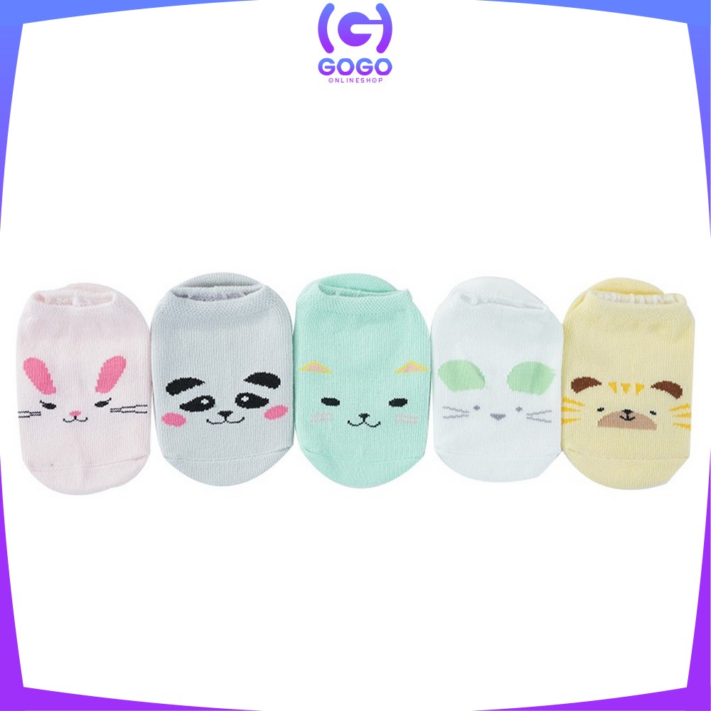 GOGO-P50 Kaos Kaki Pendek Anak Bayi Karakter Hewan Bahan Katun Lembut / Kaus Kaki Lucu Model Korea Import Cute Baby Sock