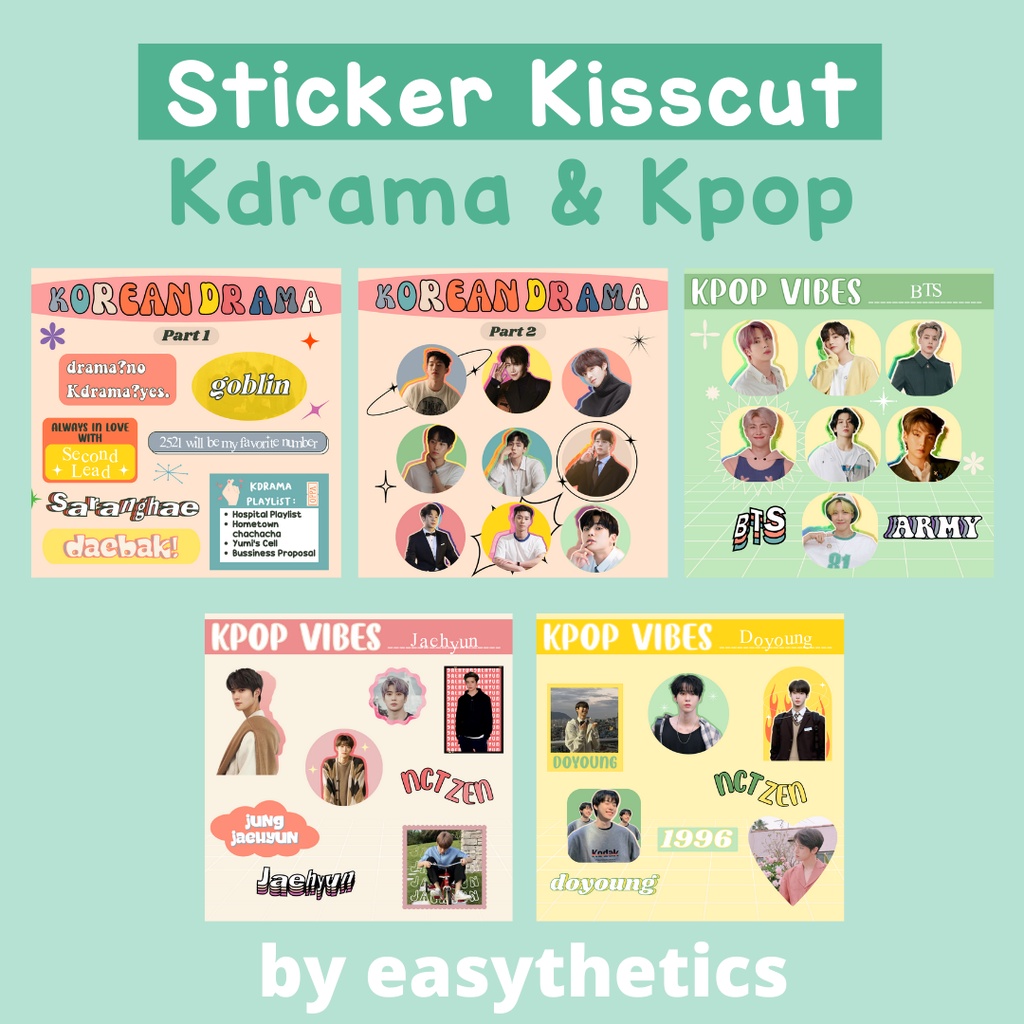 Sticker kiss cut NCT BTS kpop/ korea drama/ kdrama/ korean wave/ bts nct doyoung jung jaehyun/ jungk