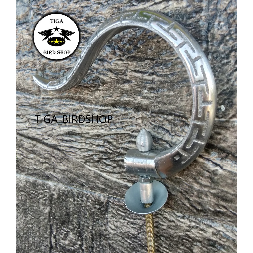 GANTUNGAN LIPAT CUNGKOK STAINLESS SANGKAR KANDANG BURUNG MURAI LOVEBIRD PLECI PREMIUM DLL