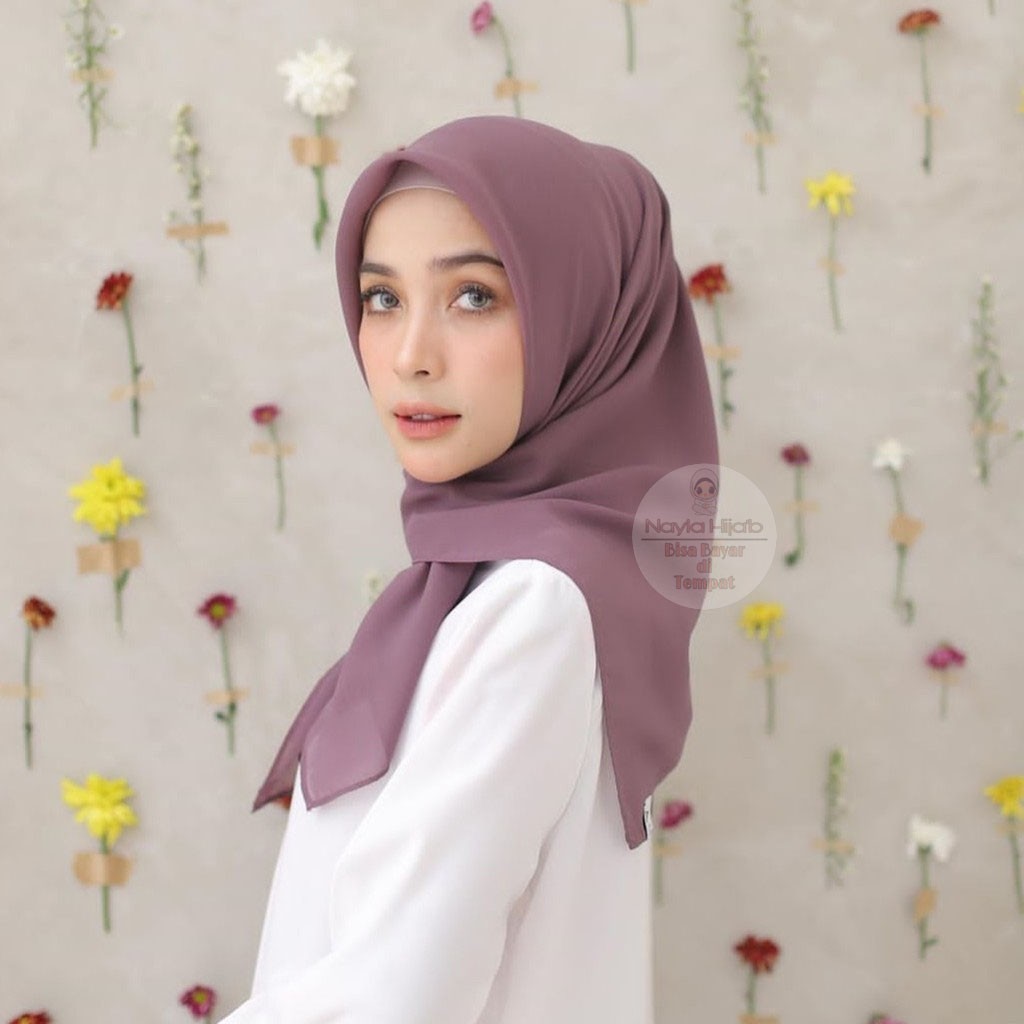 Hijab Segi Empat Polos Bella Square PollyCotton Kerudung Segi Empat Bella Double Hycon Nayla Hijab