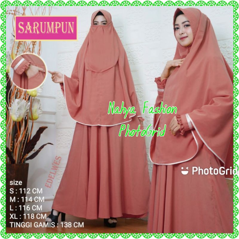 Gamis Syar'i Set Cadar Wolfis Edelweis