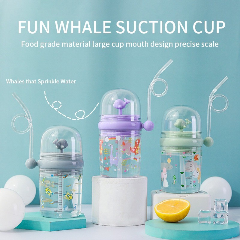 TERLARIS!!! Botol Minum Anak Air Mancur Motif Dolphin Children Penutup