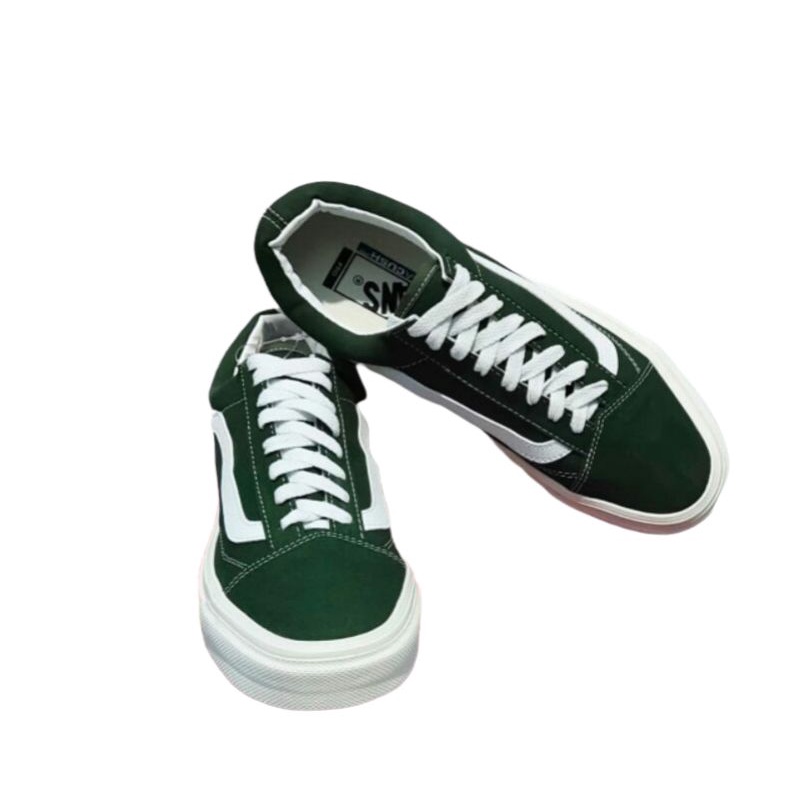 SEPATU V4NS OLD SKOOL GREEN ARMY GRADE ORI VANS PREMIUM SEPATU SNEAKERS PRIA  SNEAKERS WANITA